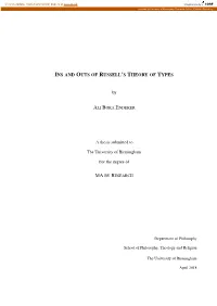 Ins and Outs of Russell's Theory of Types