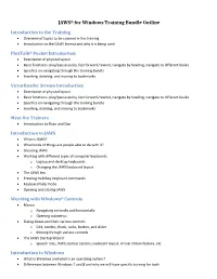 JAWS® for Windows Training Bundle Outline