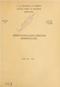 Letter Circular 645: Methods of Using Standard Frequencies Broadcast by Radio