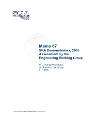 Memo 67 SKA Demonstrators, 2005 Assessment by the Engineering Working Group