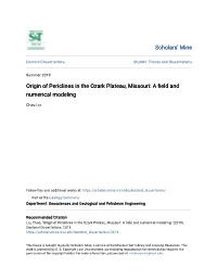 Origin of Periclines in the Ozark Plateau, Missouri: a Field and Numerical Modeling