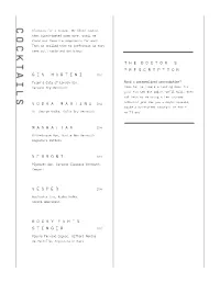 VIEW Sample Drink MENU