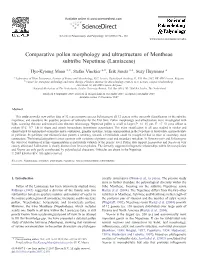Comparative Pollen Morphology and Ultrastructure of Mentheae Subtribe