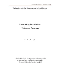 Establishing Tate Modern: Vision and Patronage