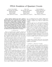 FPGA Emulation of Quantum Circuits