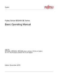 Fujitsu Server BS2000 SE Series Basic Operating Manual