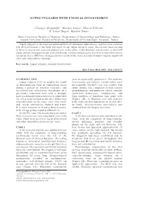 Lupus Vulgaris with Unusual Involvement