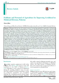 Problems and Potential of Agriculture for Improving Livelihood in Malakand Division, Pakistan