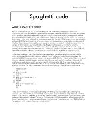 Spaghetti Code