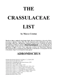The Crassulaceae List