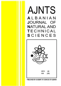 A L B a N I a N Journal of Natural and Technical
