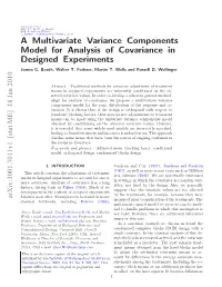 A Multivariate Variance Components Model for Analysis of Covariance In