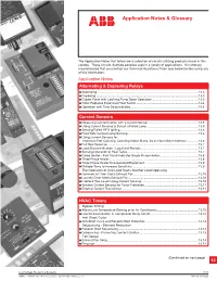 Application Notes & Glossary