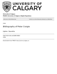 Bibliography of Peter Craigie