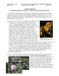 BOTANY SECTION Compiled by Richard E. Weaver, Jr., Ph.D., and Patti J