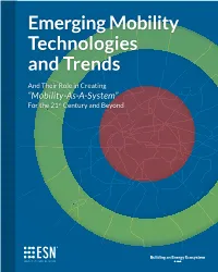 Emerging Mobility Technologies and Trends