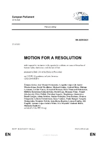 En En Motion for a Resolution