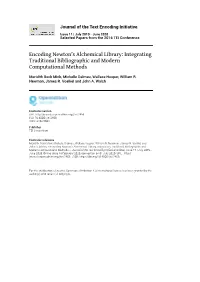 Encoding Newton's Alchemical Library: Integrating Traditional Bibliographic and Modern Computational Methods