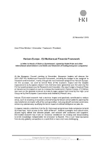 Horizon Europe - EU Multiannual Financial Framework