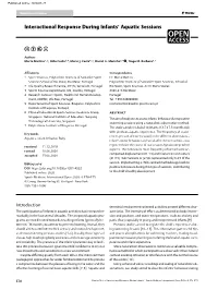 Interactional Response During Infants' Aquatic Sessions