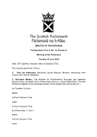 Minutes of Proceedings