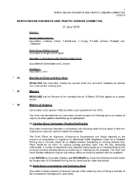 (Public Pack)Minutes Document for North Devon Highways and Traffic