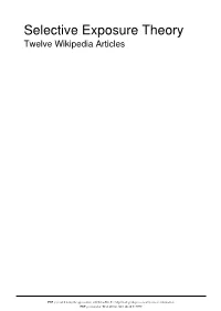 Selective Exposure Theory Twelve Wikipedia Articles