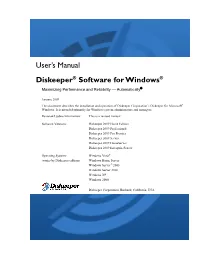 User's Manual Diskeeper® Software for Windows
