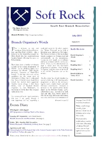 Branch Organiser's Words Events Diary
