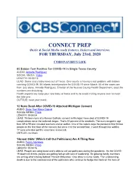 CONNECT PREP Onair & Social Media Ready Features, Kickers and Interviews