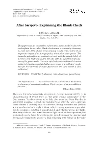 Explaining the Blank Check