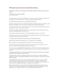 ITD Board Sets Wish List for Potential Stimulus
