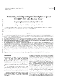 Microlensing Variability in the Gravitationally Lensed Quasar