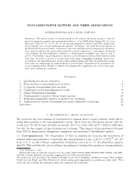NONCOMMUTATIVE MOTIVES and THEIR APPLICATIONS Contents 1