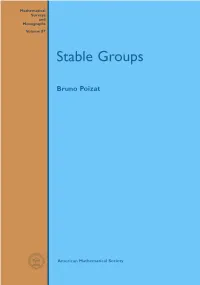 Stable Groups, 2001 86 Stanley N