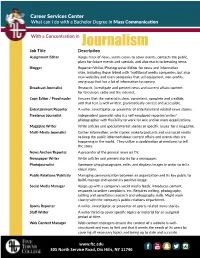 What Can I Do with a Degree in Mass Comm with Concentration In