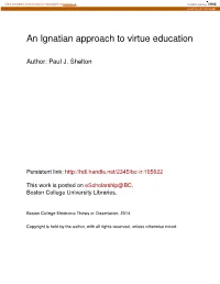 An Ignatian Approach to Virtue Education