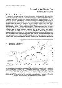 Cornwall in the Bronze Age �A��ICIA M� C��IS�IE