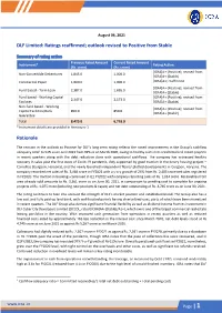 DLF Limited: Ratings Reaffirmed; Outlook Revised to Positive from Stable