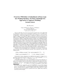 On Fuzzy and Rough Sets Approaches to Vagueness Modeling⋆ Extended Abstract