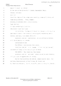 Public Transcript of the Hearing Held on 20 November 2014 in the Case