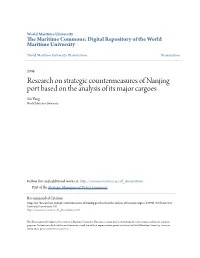 Research on Strategic Countermeasures of Nanjing Port Based on the Analysis of Its Major Cargoes Sisi Yang World Maritime University