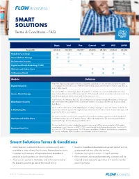 SMART SOLUTIONS Terms & Conditions - FAQ