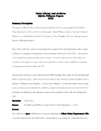 The Myrtle Fillmore Collection—Finding