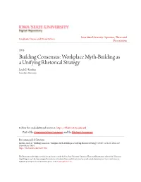Workplace Myth-Building As a Unifying Rhetorical Strategy Jacob D