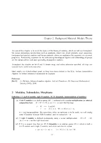 Chapter 2. Background Material: Module Theory