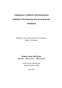 Comparison of Different Rhinomanometry Methods in the Measurement of Nasal Airway