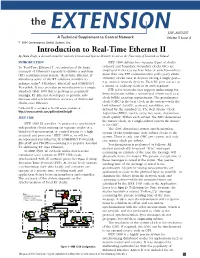 Introduction to Real-Time Ethernet II