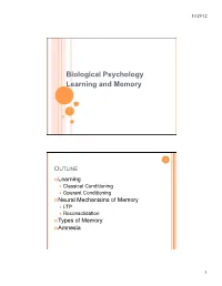 Learning and Memory
