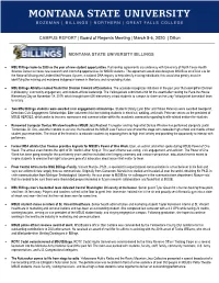 MSUB Campus Report 3/2020